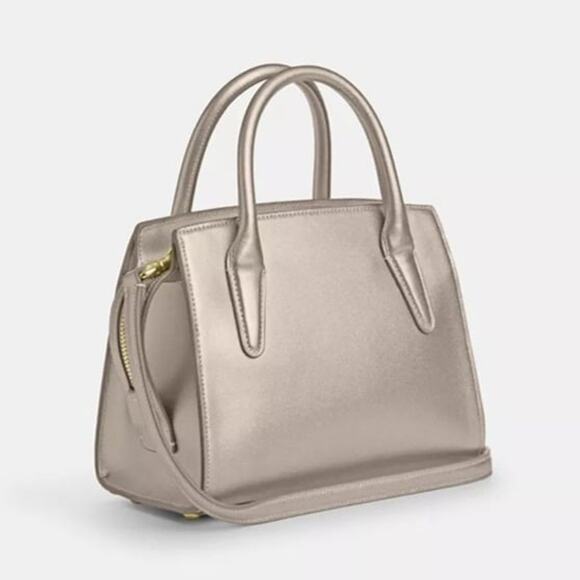 ❤️ COACH Andrea Carryall Bag Pearlized Smooth Leather Light Champagne - Picture 2 of 10